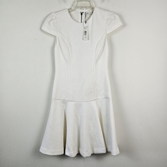 ALICE + Olivia Liv Drop Waist Dress Size 0 NWT White - Picture 2 of 8